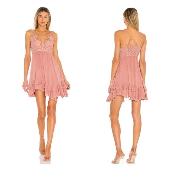 NWT Free People One Adella Slip Dress in Rose XS - Picture 9 of 9